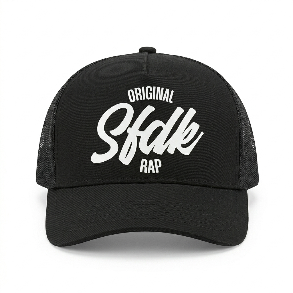 Gorra visera curva negra de rejilla "ORIGINAL RAP"