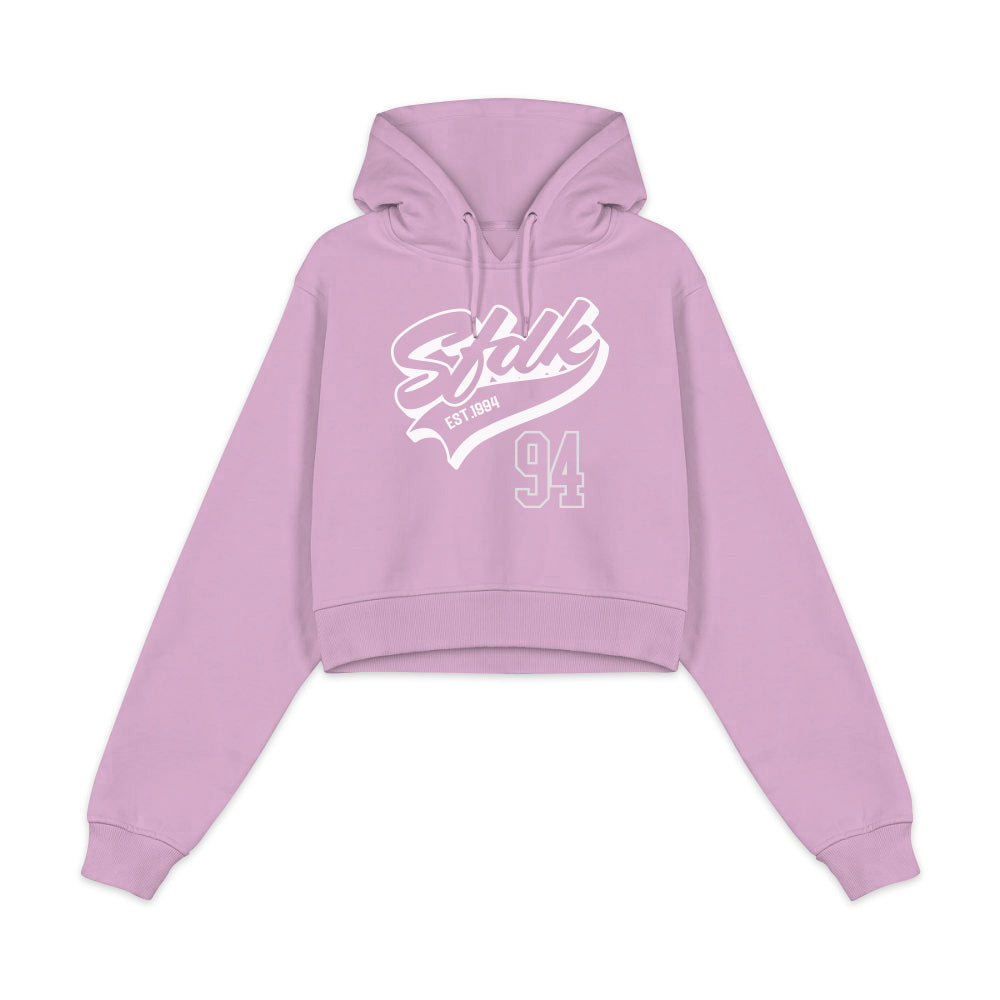 Sudadera rosa cropped de mujer "MAJESTIC 94"