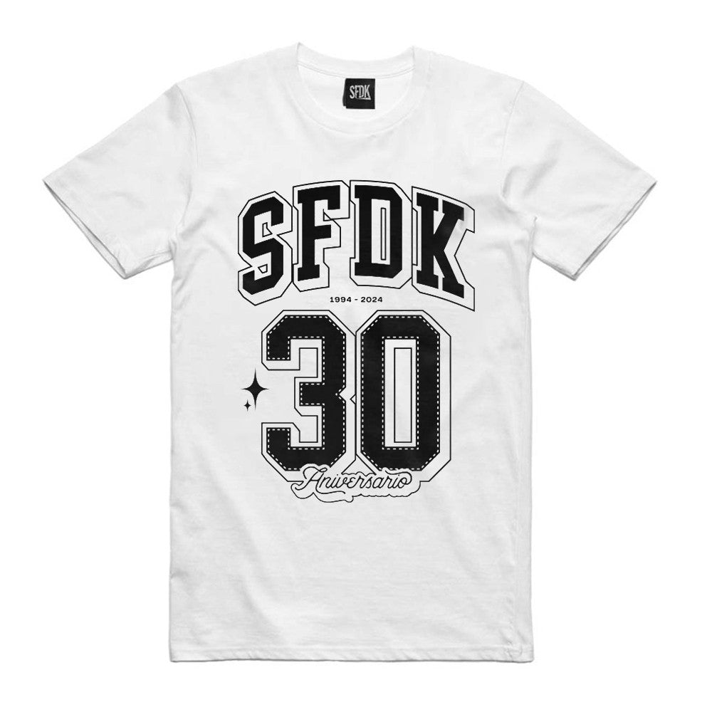 Camiseta 30 aniversario SFDK en blanco