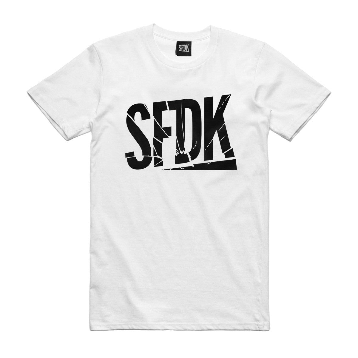 Camiseta blanca letras rotas SFDK