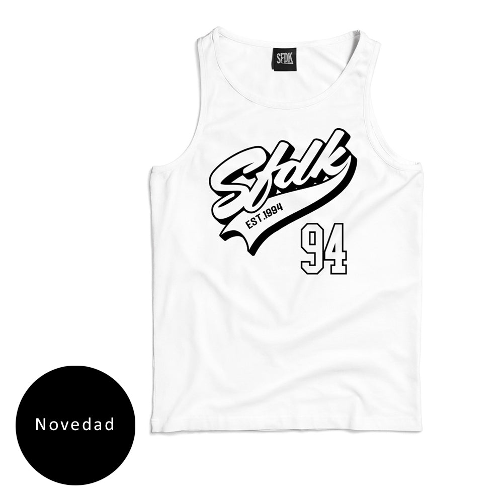 Camiseta blanca de tirantas "MAJESTIC"