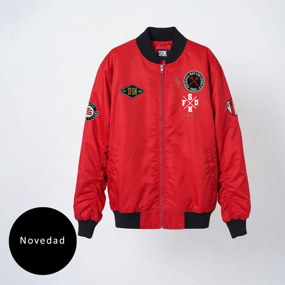 chaqueta bomber entretiempo roja "AIRMAN"