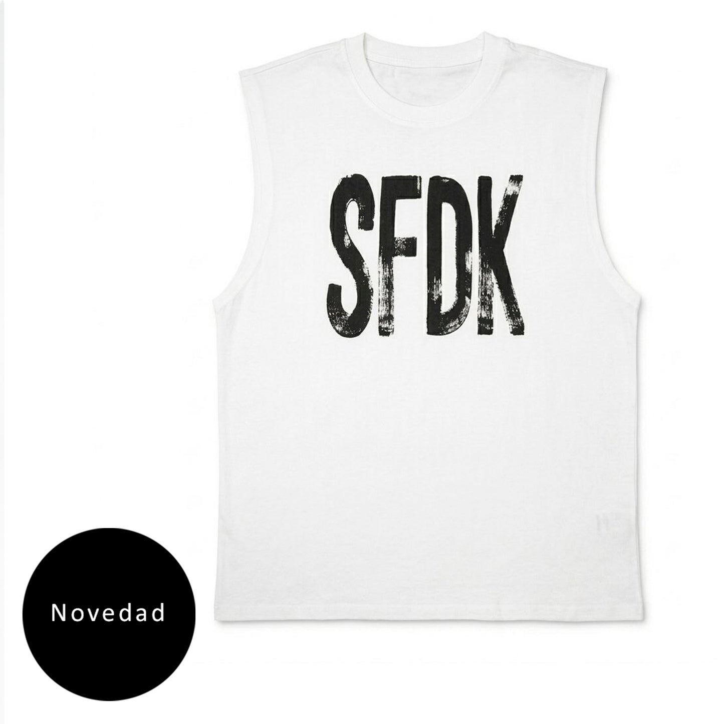 Camiseta sin mangas blanca "RAW CUT"