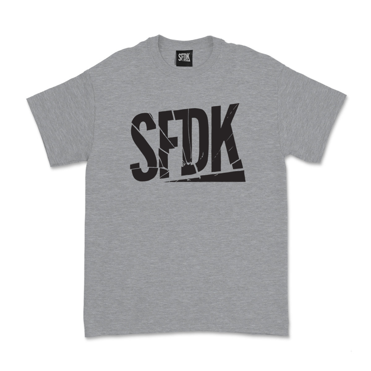 Camiseta infantil gris "LETRAS ROTAS"