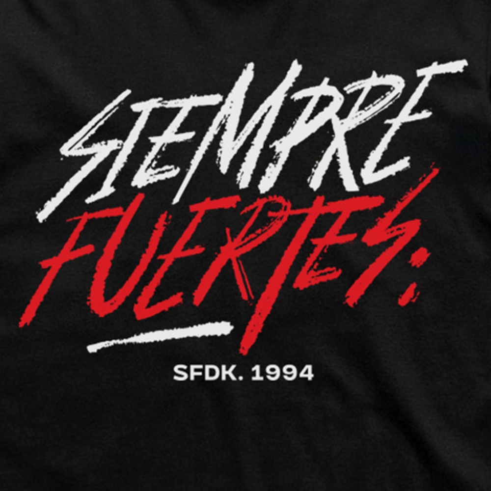 Camiseta negra "SIEMPRE FUERTES"