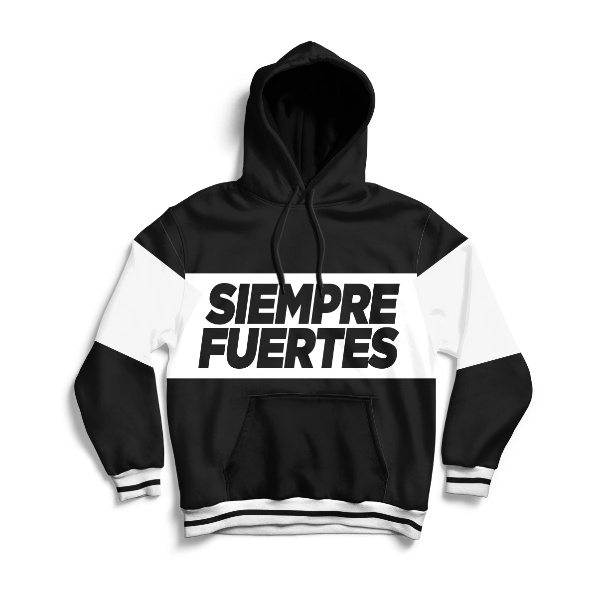 Sudadera alto gramaje black letters "SIEMPRE FUERTES"