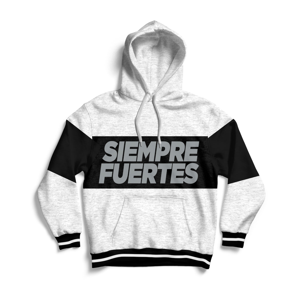 Sudadera alto gramaje grey letters "SIEMPRE FUERTES"