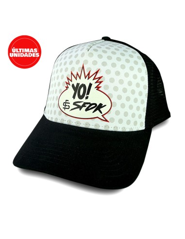 Gorra negra de rejilla "YO!"