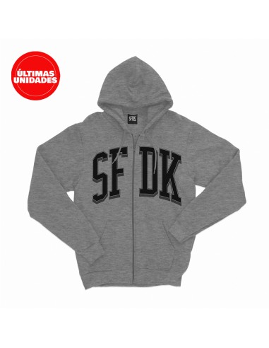 Sudadera gris con capucha "COLLEGUE"