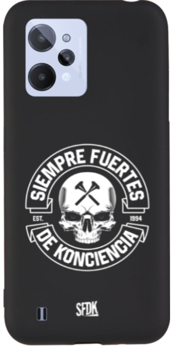 SFDK SKULL carcasa negra ultra suave REALME