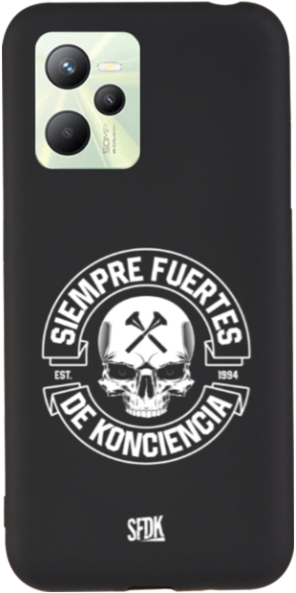 SFDK SKULL carcasa negra ultra suave REALME