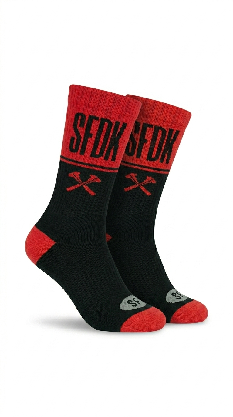 calcetines negro y rojo "SFDK"