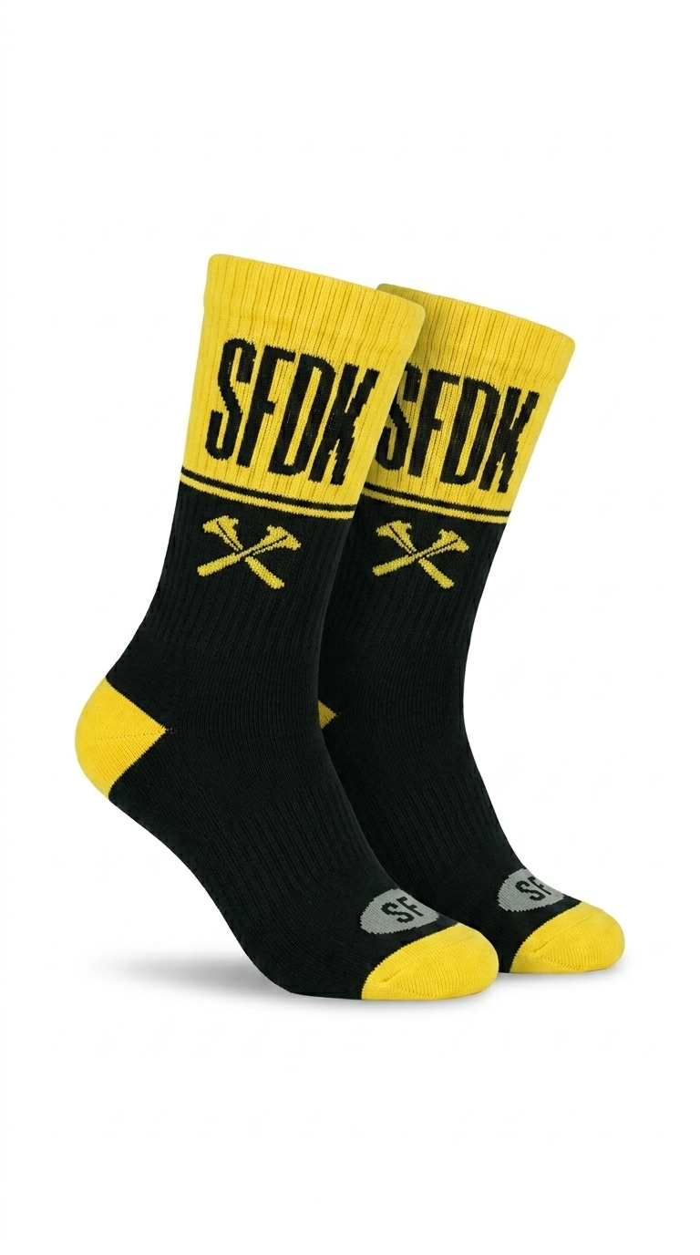 calcetines negro y amarillo "SFDK"