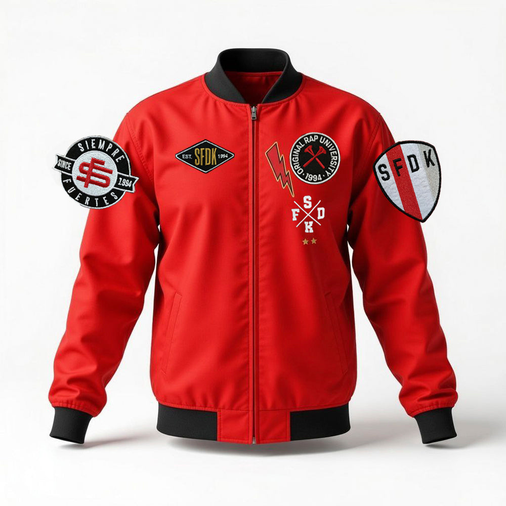 chaqueta bomber entretiempo roja "AIRMAN"
