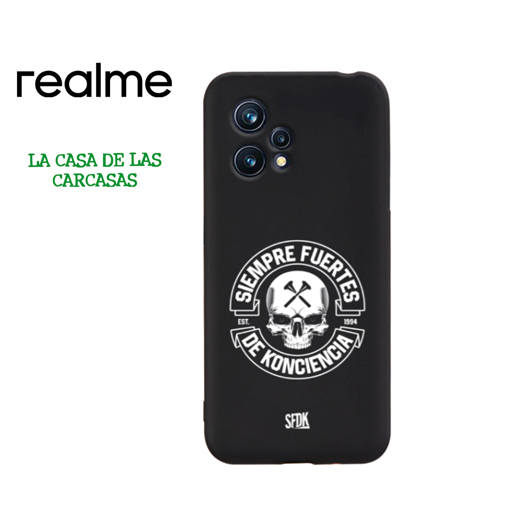 SFDK SKULL carcasa negra ultra suave REALME