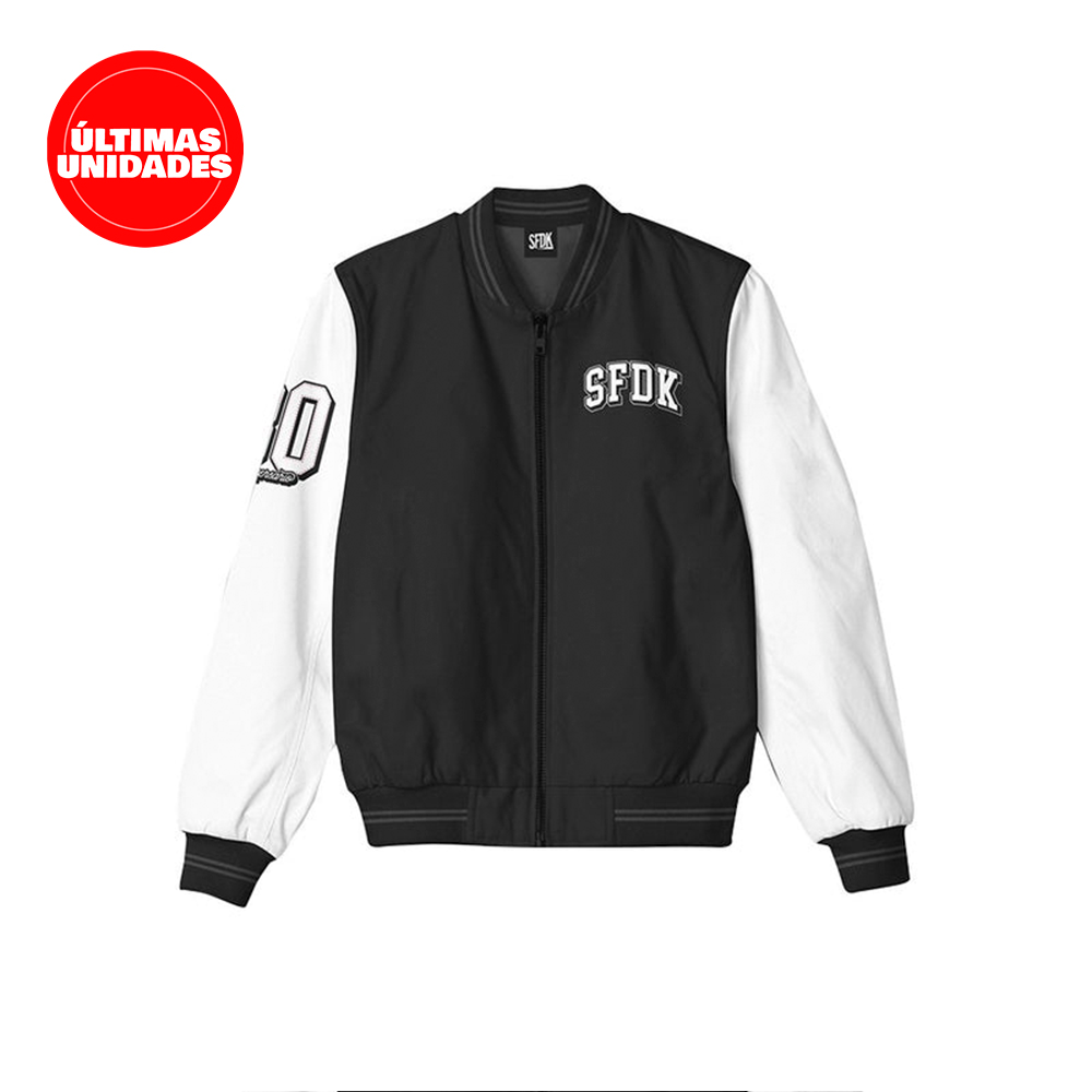 chaqueta de entretiempo negro y blanco "30 ANIVERSARIO"