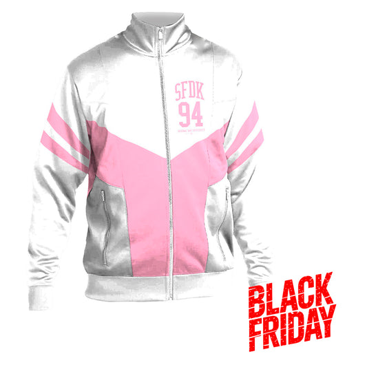chaqueta blanca y rosa deportiva "SFDK 94"