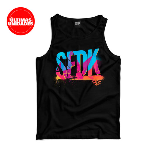 Camiseta negra de tirantas "SFDK GRAFF"