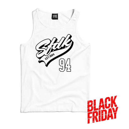 Camiseta blanca de tirantas "MAJESTIC"