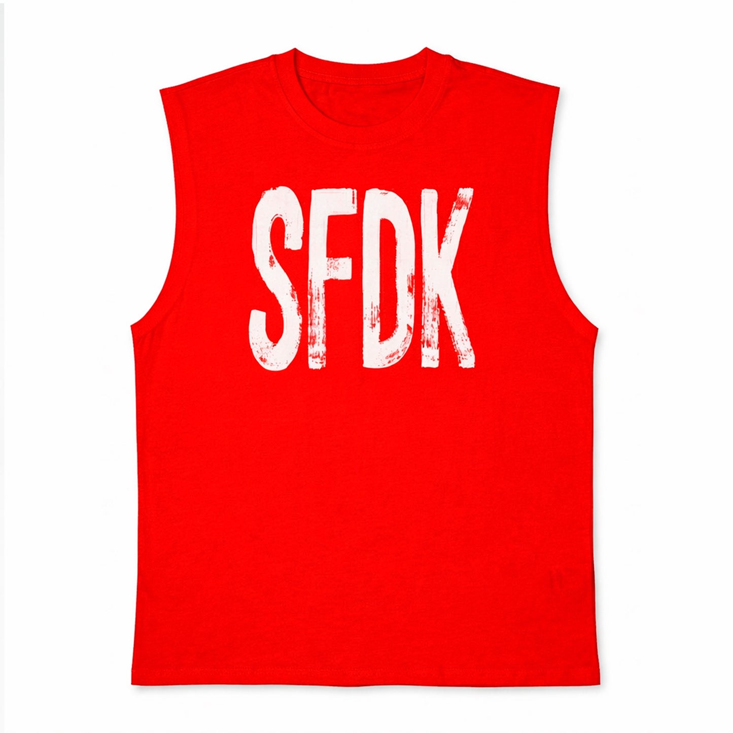 Camiseta sin mangas roja "RAW CUT"