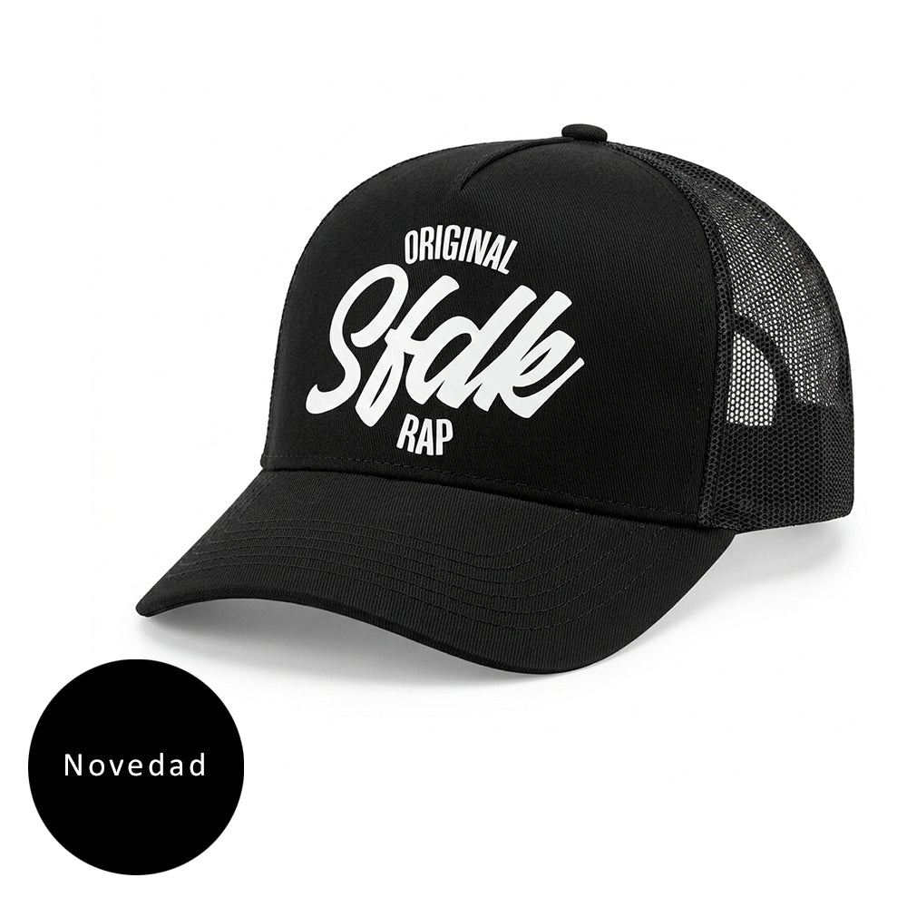 Gorra visera curva negra de rejilla "ORIGINAL RAP"