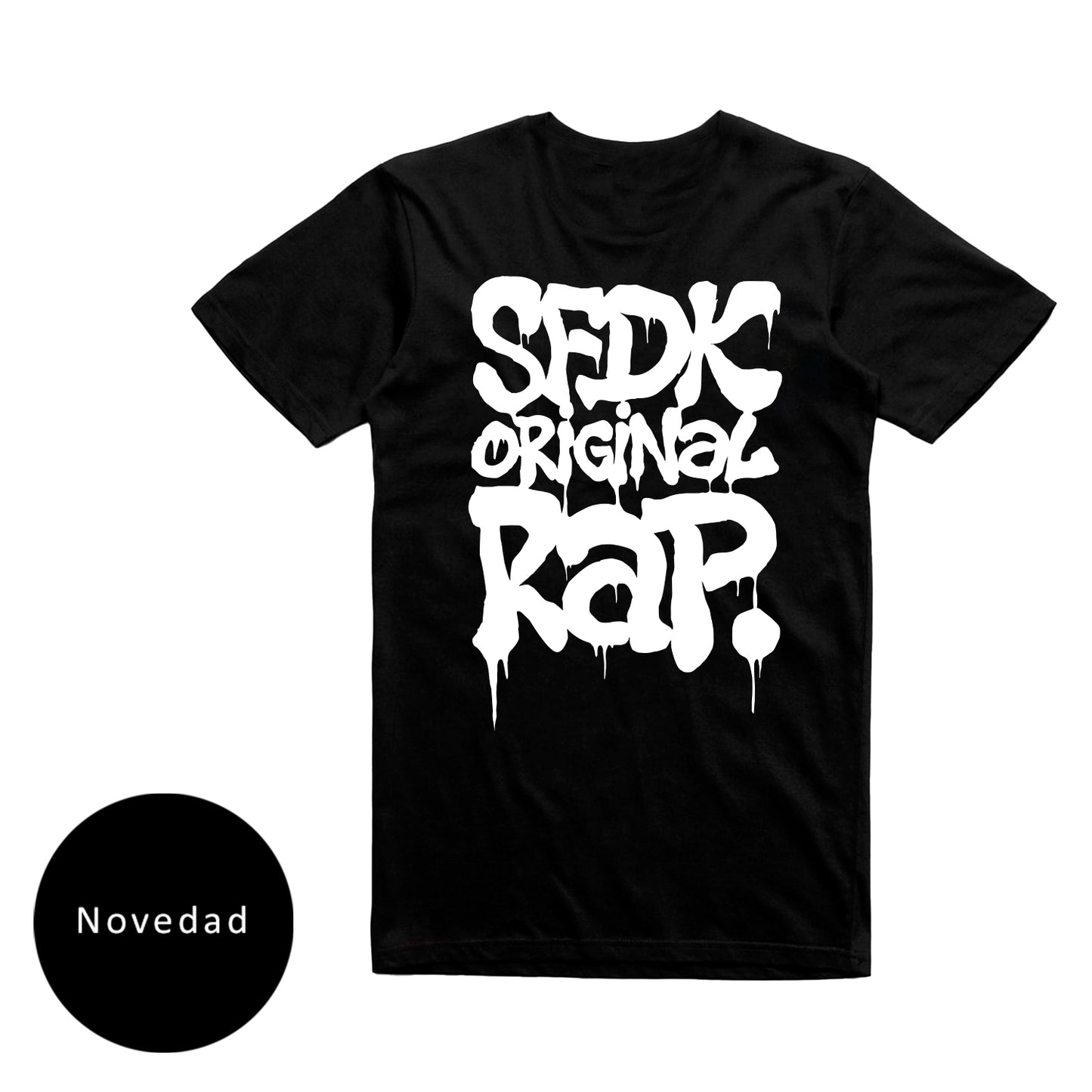 Camiseta negra " SFDK ORIGINAL RAP" (Prenda OVERSIZE)