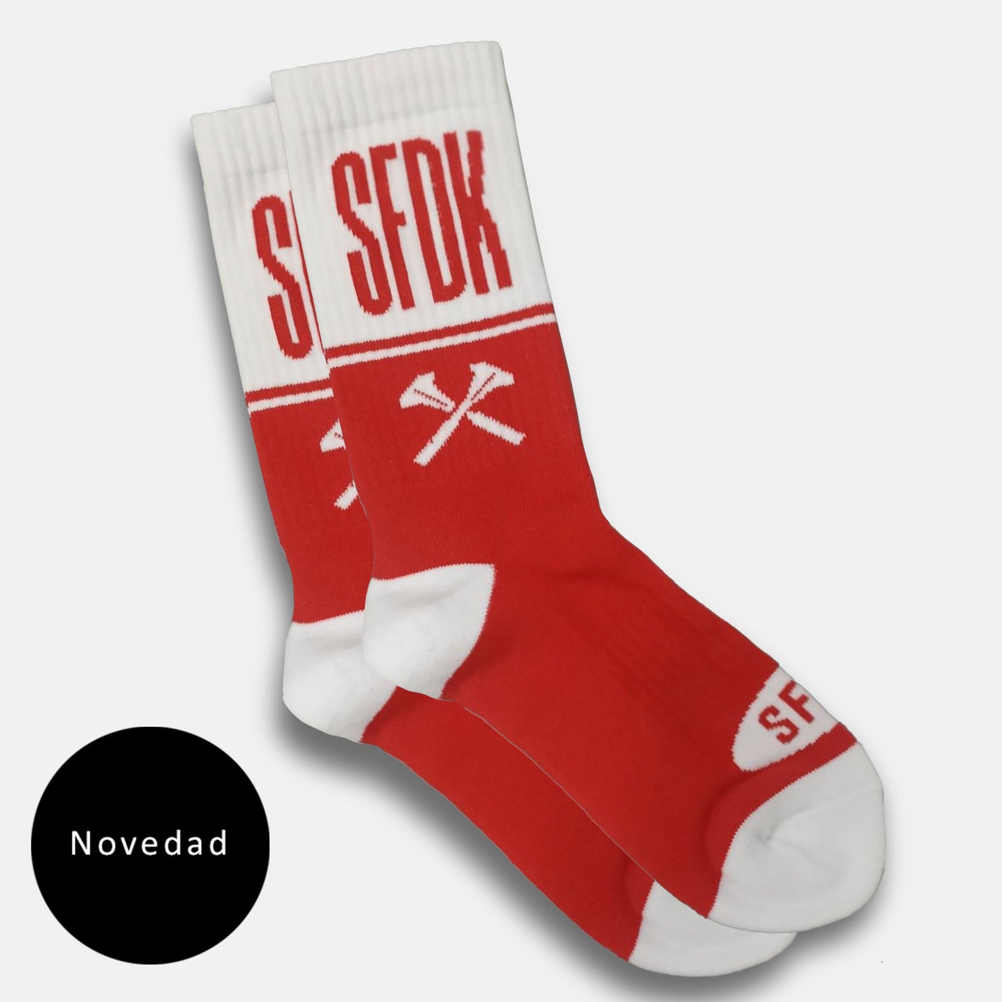 calcetines blanco y rojo "SFDK"