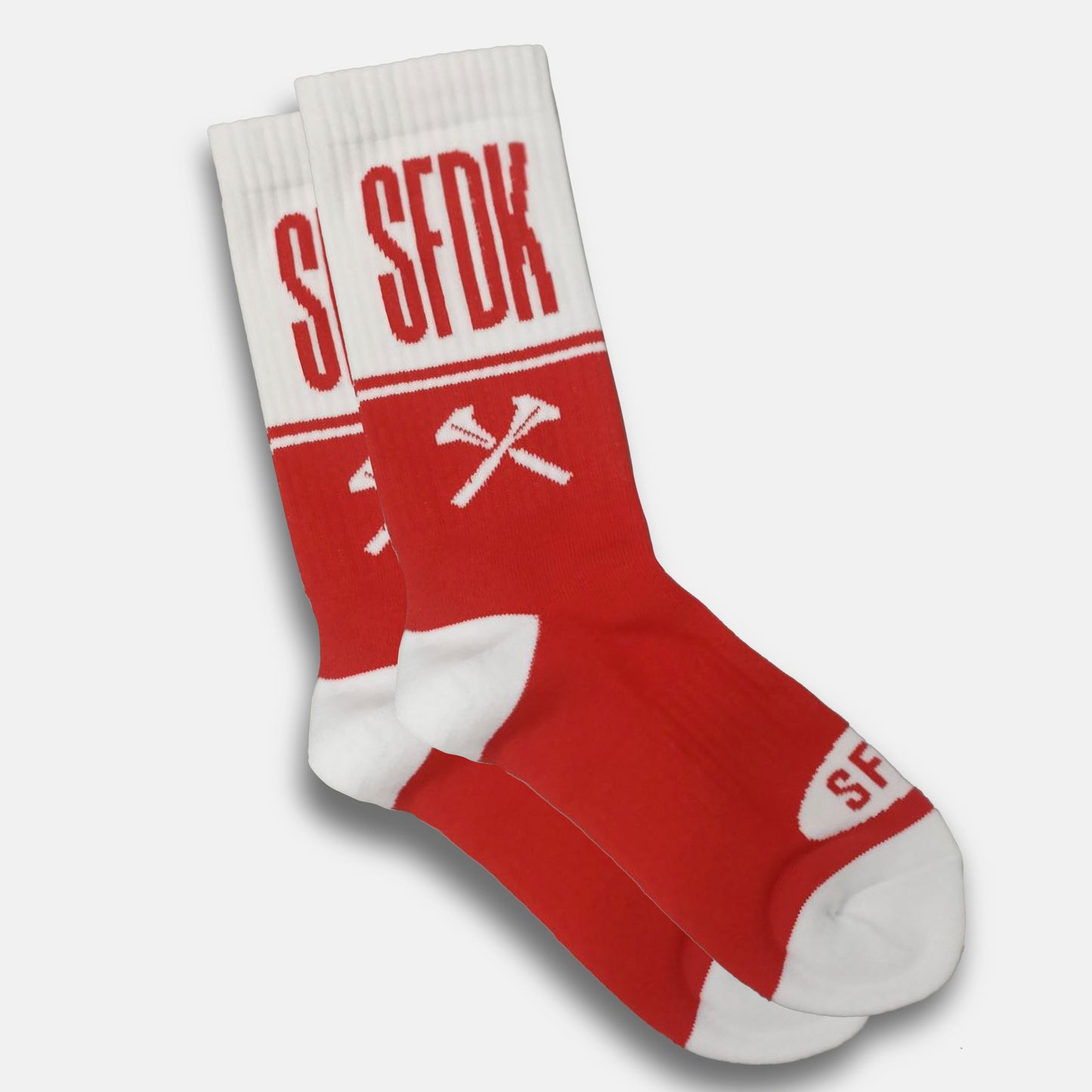 calcetines blanco y rojo "SFDK"