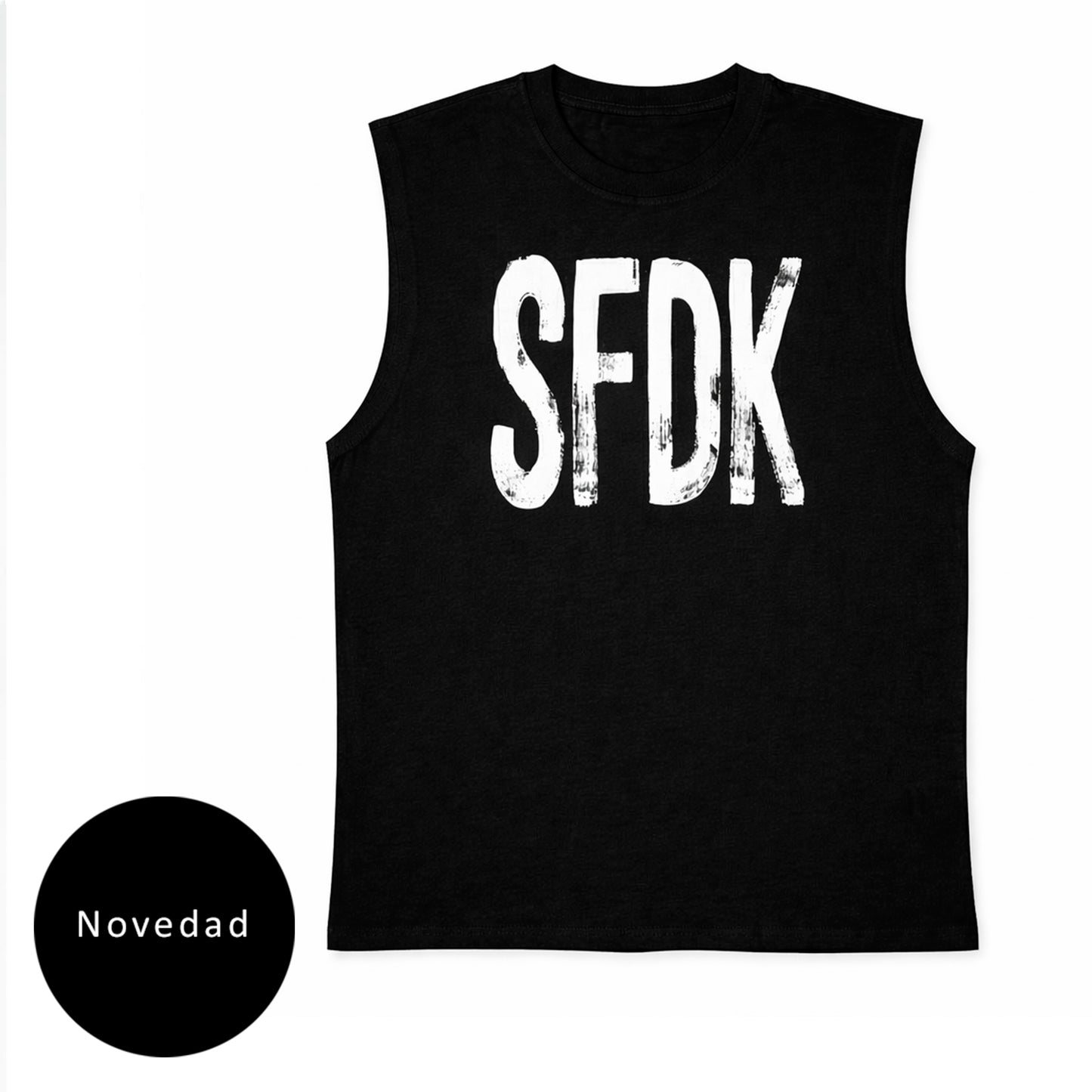 Camiseta sin mangas negra "RAW CUT"