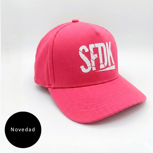 Gorra rosa infantil visera curva  "LETRAS ROTAS"