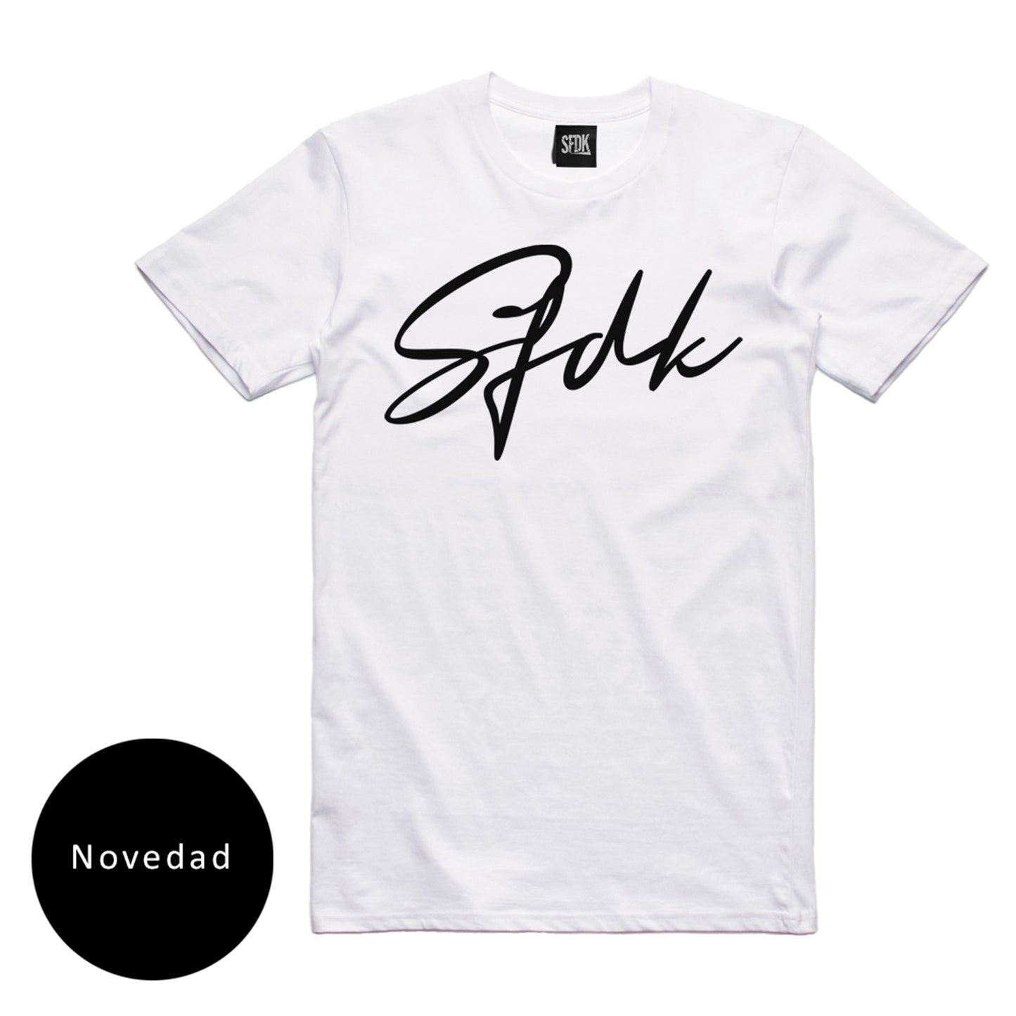 Camiseta blanca letras negras terciopelo "VELVET"