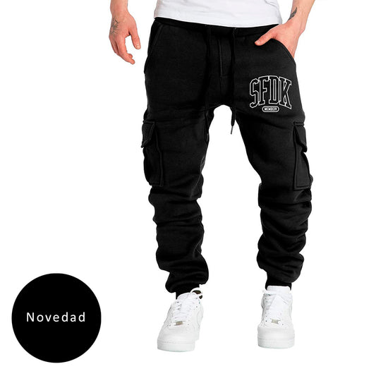 Pantalón largo chandal negro "SFDK"