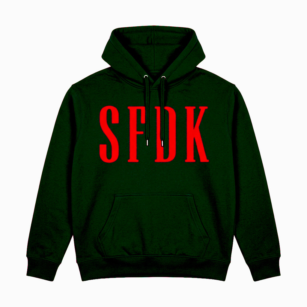 Sudadera negra con capucha y letras terciopelo "TEXTURE"
