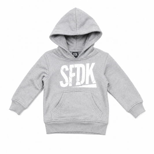 Sudadera infantil gris LETRAS ROTAS