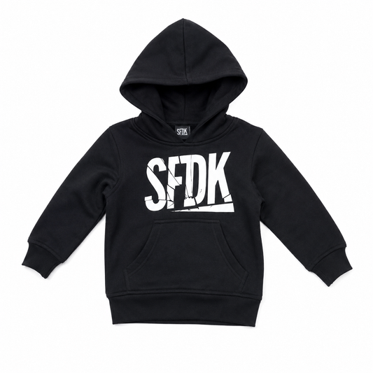 Sudadera infantil negra LETRAS ROTAS