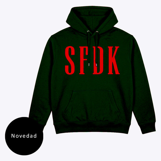 Sudadera negra con capucha y letras terciopelo "TEXTURE"