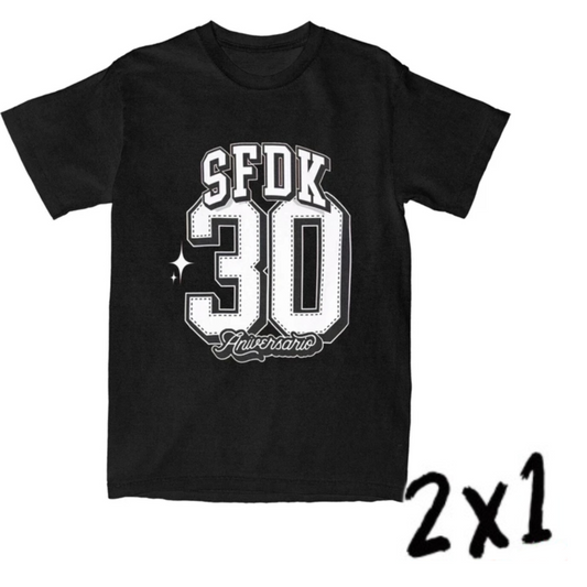 Camiseta negra "30 Aniversario" 2x1 (compra dos, paga una)