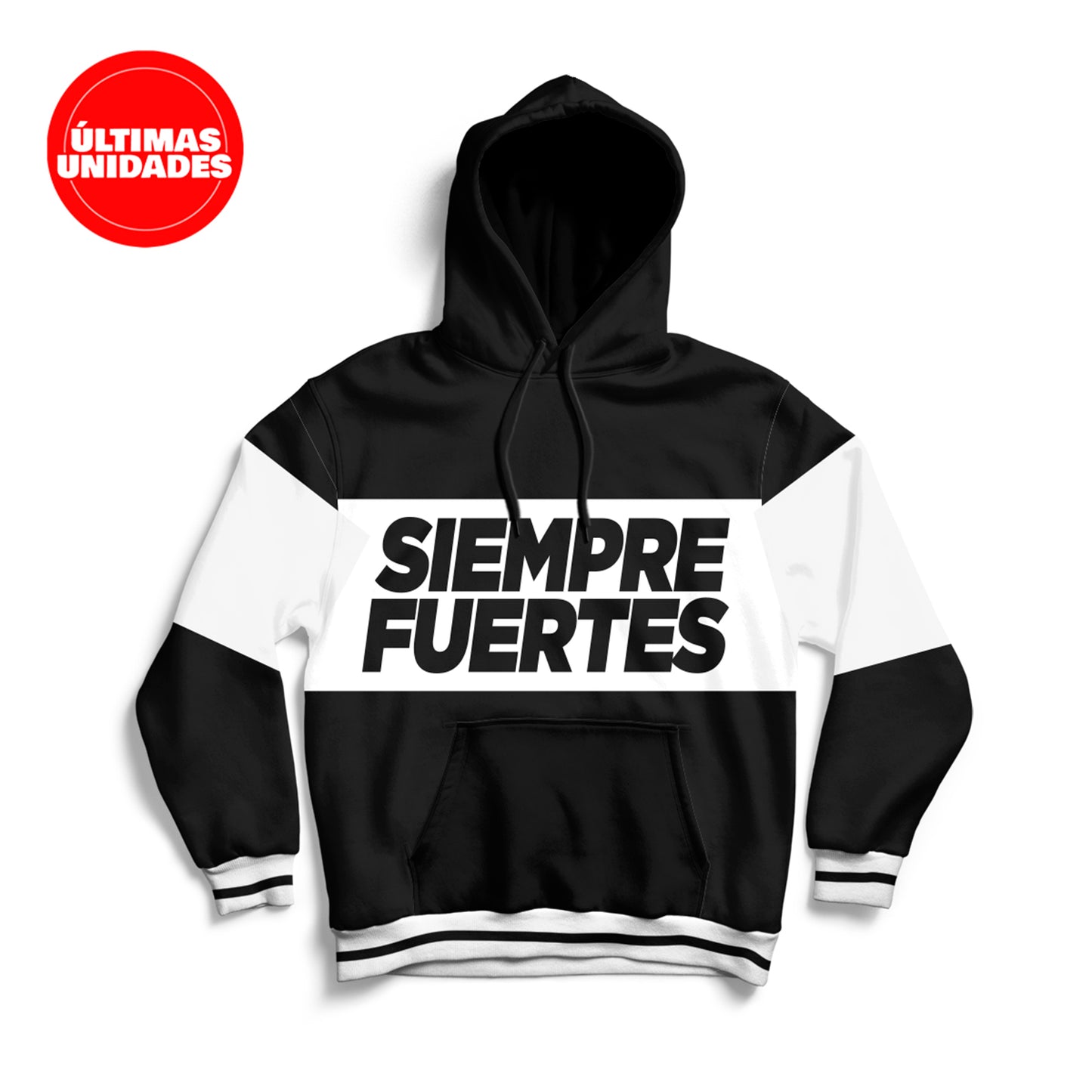 Sudadera alto gramaje black letters "SIEMPRE FUERTES"