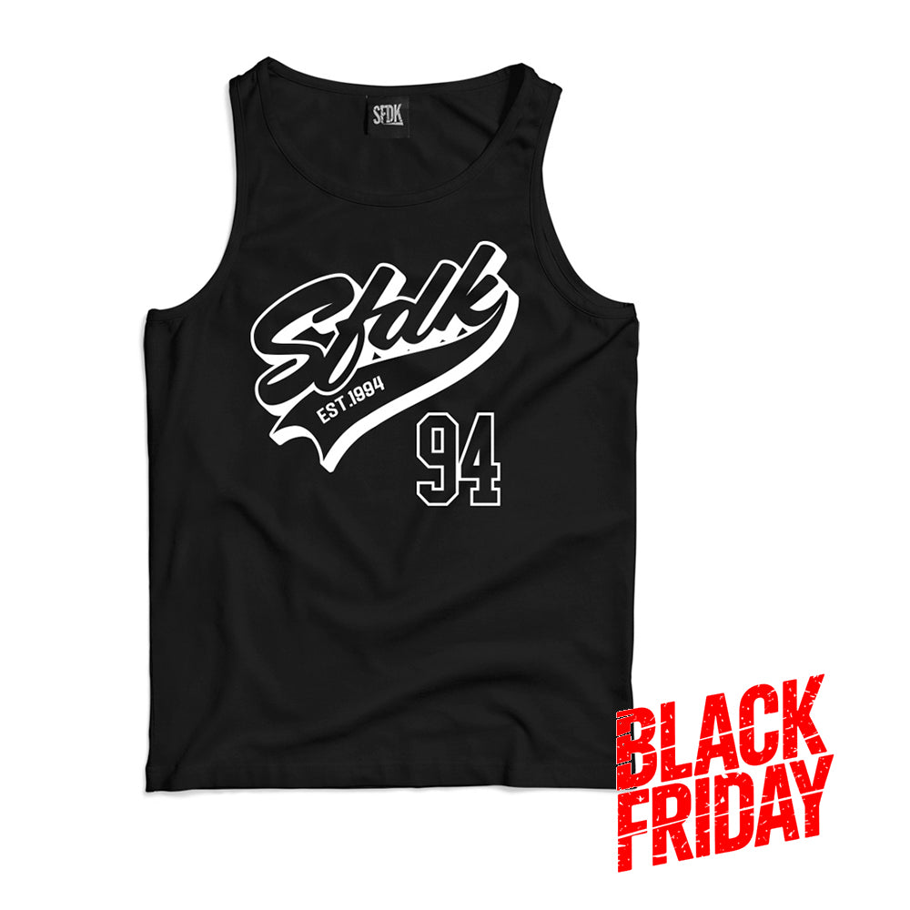 Camiseta negra de tirantas "MAJESTIC"